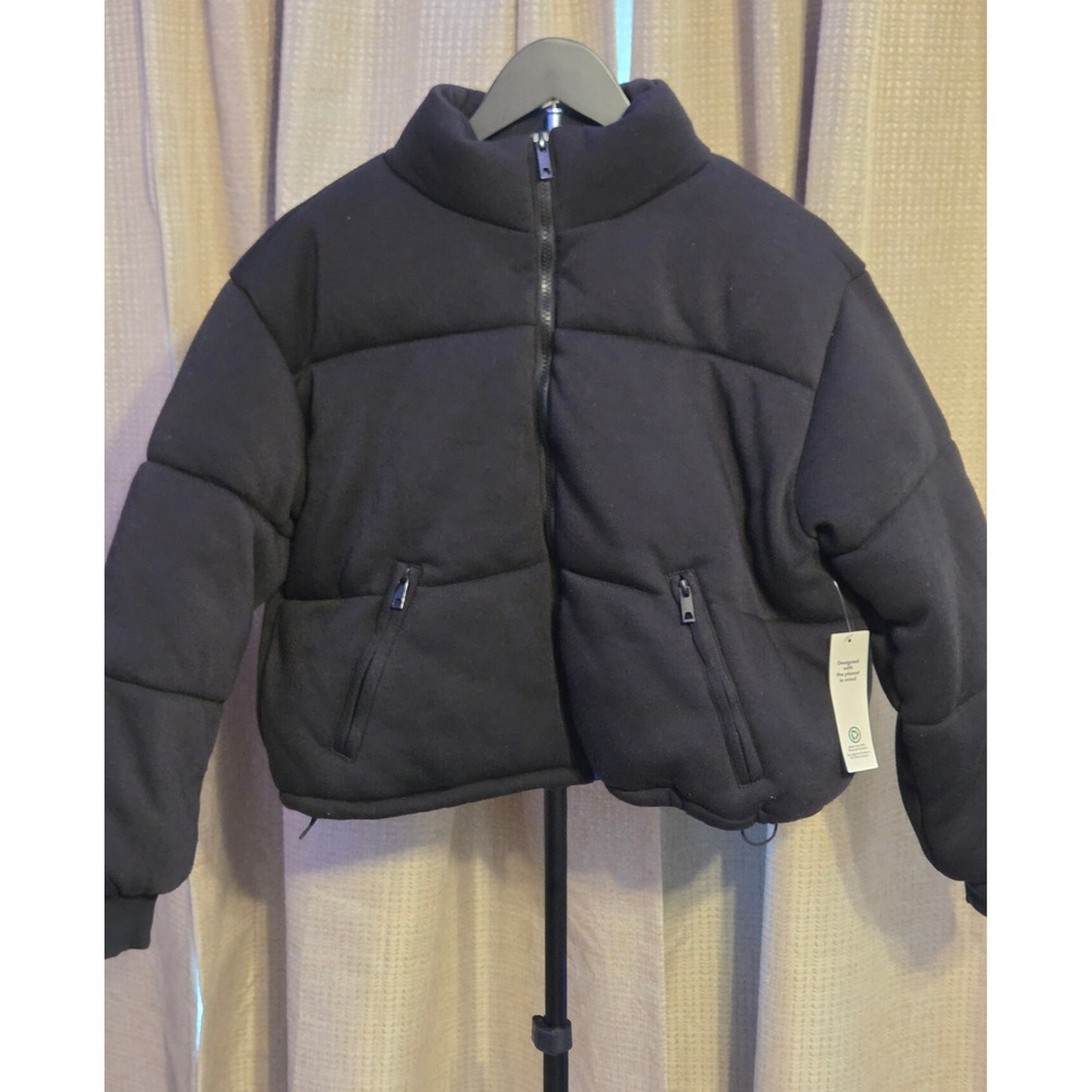 NWT No Boundaries Cropped Puffer Jacket Women's Size Medium (8-10) Full Zip